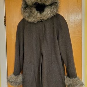 Wool/Faux Fur Shell Jacket